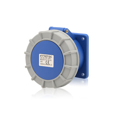 CEE Steckdose Einbau Stromdose Blau Gerade 32A 230V 6h IP67 3-polig (2P+E)