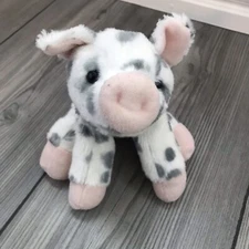 Aurora Gray White Pink Spotted PIGLET PIG Lovey Flopsie Stuffed Plush 9"