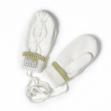 Natures Purest Cable Knit Mitts Mittens with String - 18 - 24 Months 0193D 