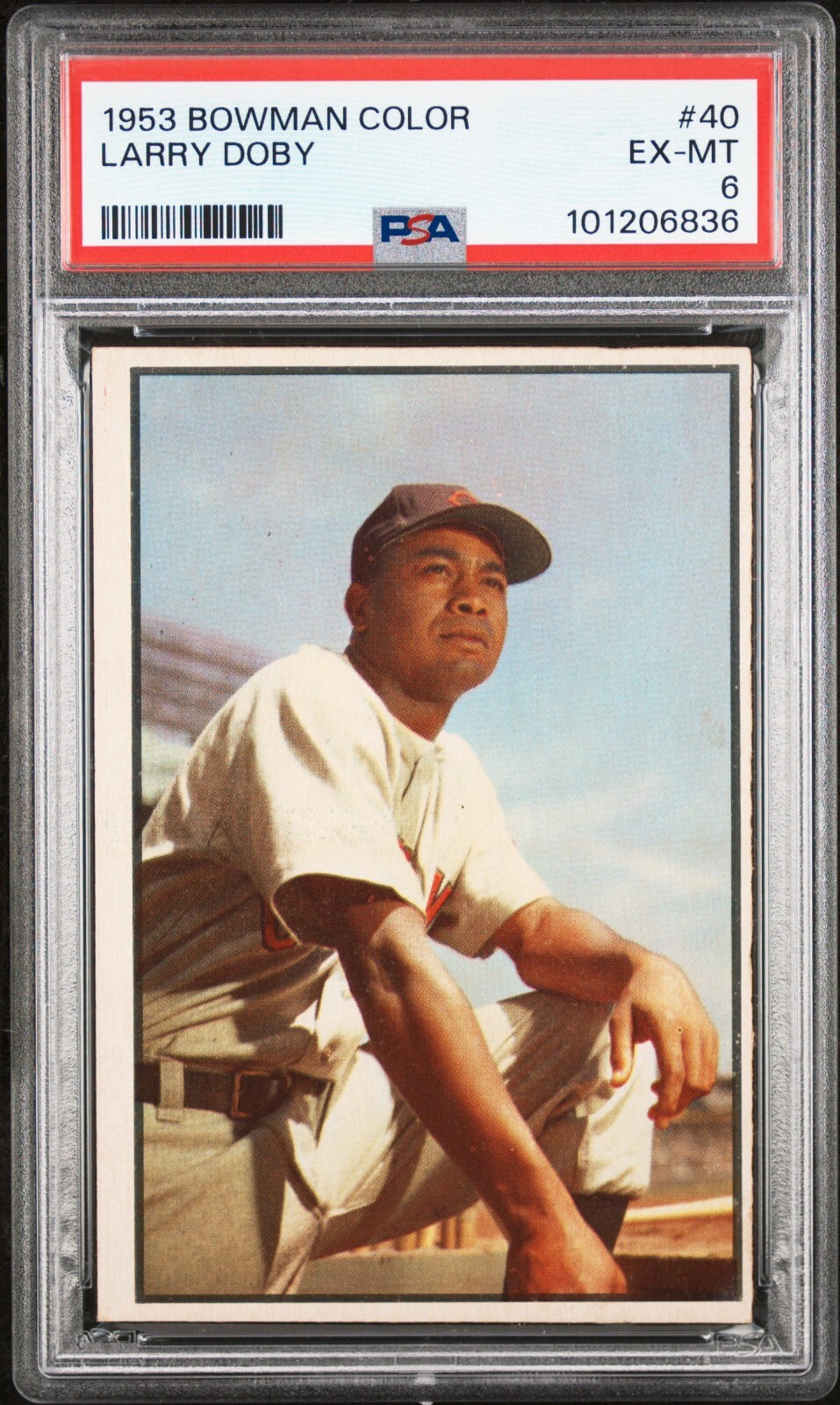 1953 Bowman Color #40 Larry Doby HOF Cleveland Indians PSA 6 EX MINT