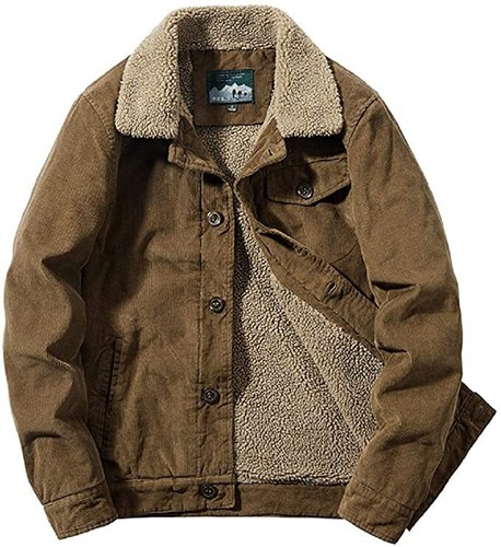 CHARTOU Men's Lapel Collar Fleece-Lined 