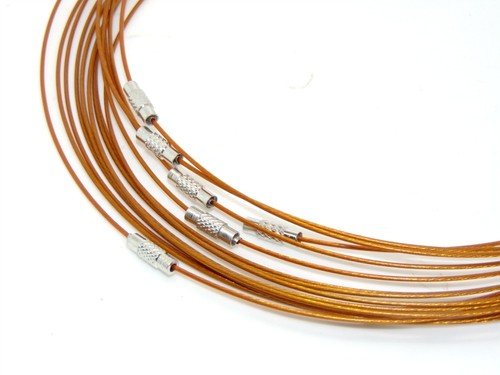 5 Pcs Coloured Memory Wire Necklaces 18 " Clasp Choker Necklace Jewellery - Picture 17 of 19