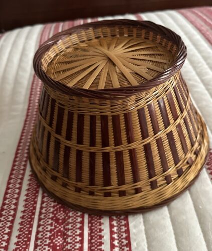 Wicker Rattan Planter Basket ~ Light and Dark - Picture 2 of 3