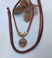 New Sundance Charm Necklace leather cord handmade artisan silver jewelry