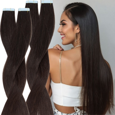 Highlight 60Pcs 150G Thick Tape In Remy Human Hair Extensions Wefts Full Head US