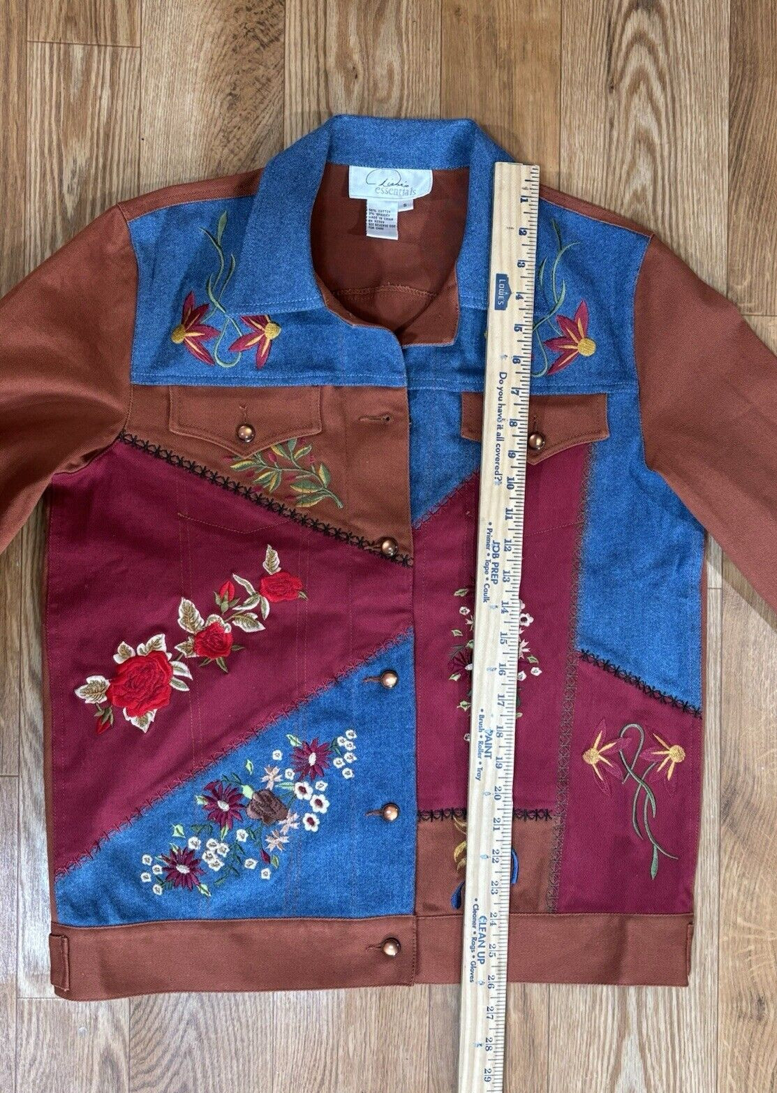 DIANE’S ESSENTIALS Denim Patchwork Jacket Blue Bu… - image 11