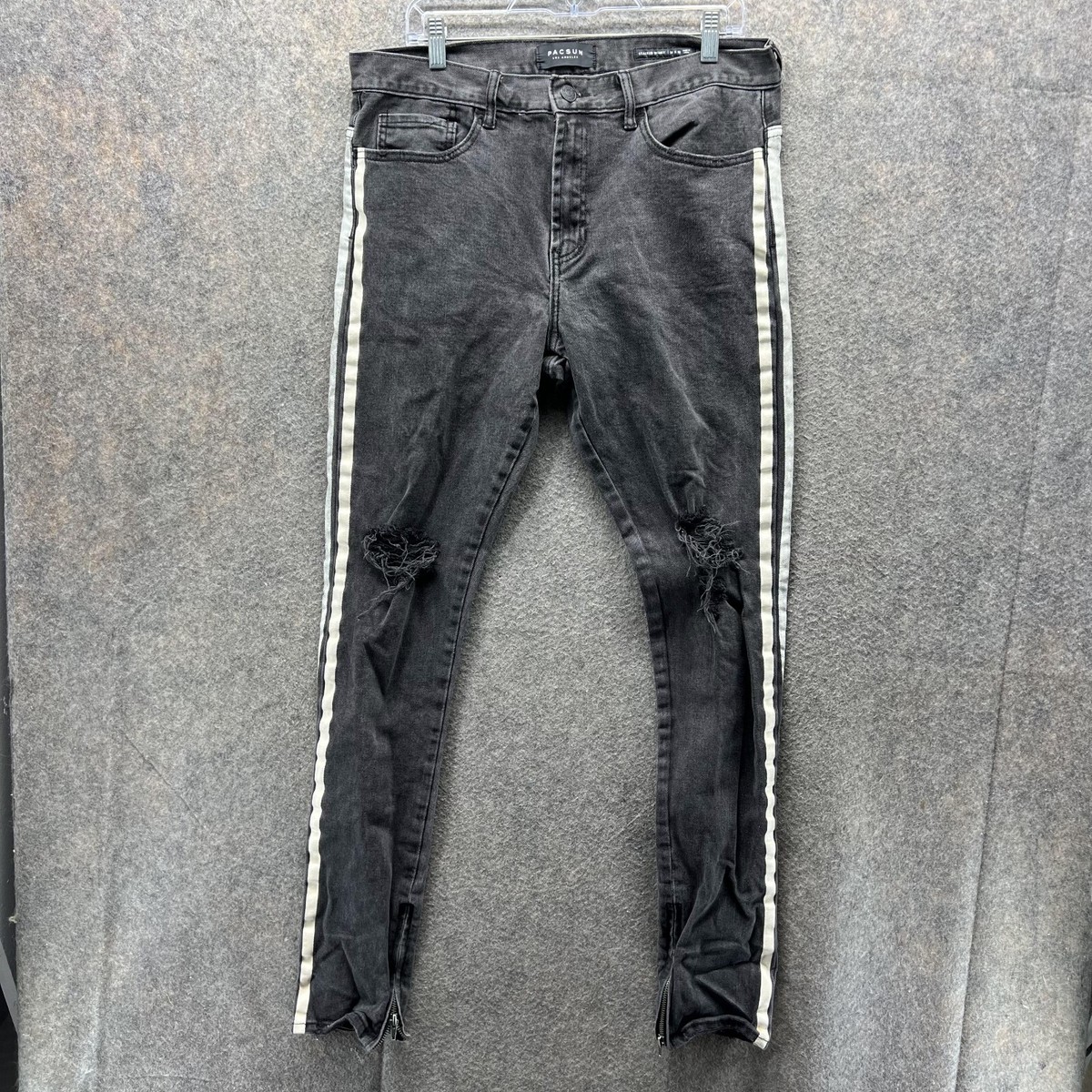 Pacsun Jeans Men 34x32 Adult Black White Denim Stacked Skinny Fit
