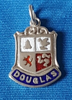 DOUGLAS IOM Silber Travel Shield Emaille CHARM FÜR ARMBAND 