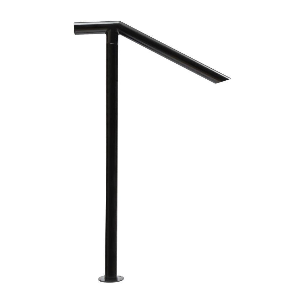 For 2-3 Steps Stair Rail Railing Iron Handrail Kit Outdoor Garden Porch ...