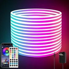 66ft Waterproof LED Strip Lights with Remote,Color Changing Music Sync App Co...