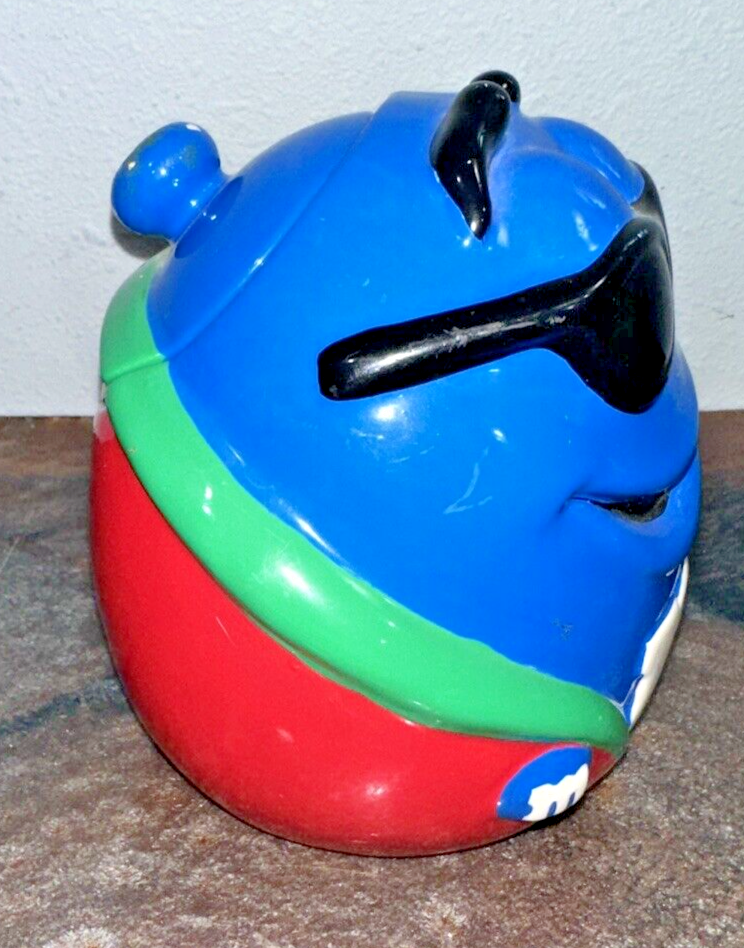 Vintage M&M's Blue Christmas Cookie Treat Jar Galerie 2004 Ceramic