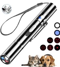 Interactive Cat Laser Pointer Toy, 3 Modes, 5 Patterns USB Rechargeable Portable