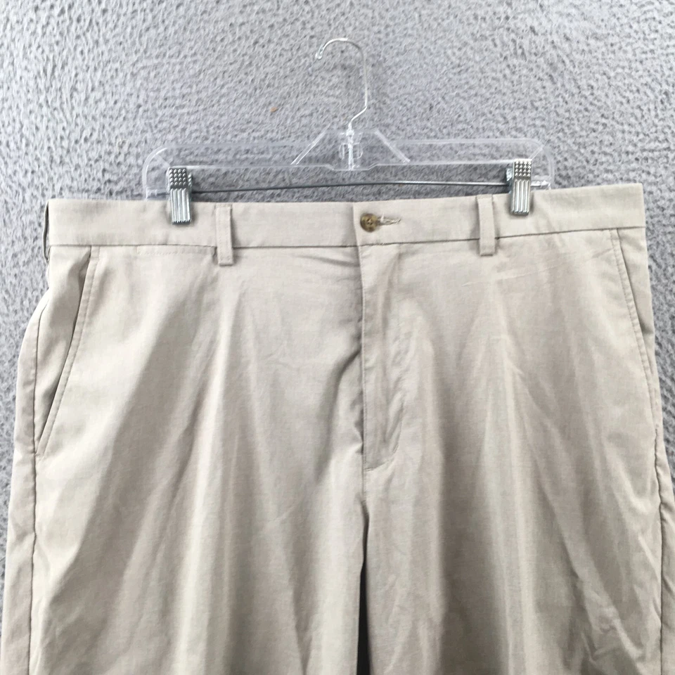 Grand Slam Chino Short Mens 40 (actual 41x10) Beige High Rise Flat Front Zip Fly - Image 2 of 4