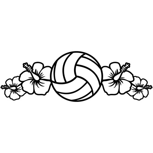 Volleyball Hibiscus Flower 4" Vinyl Decal Car Window Sticker Bumper Hawaii - Picture 3 of 26