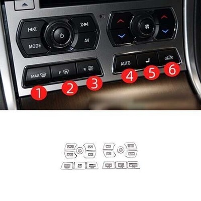 Console Infotainment System 2009-15 For Jaguar XF AC Button Sticker Silver Alloy