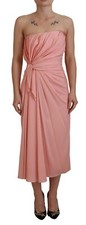 DOLCE & GABBANA Dress Pink Silk Stretch Strapless Sheath IT36 / US2 / XS $2780