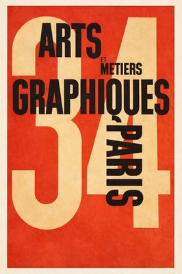 Arts et Metiers Graphiques Paris 1934 Vintage Typography Poster 24x36