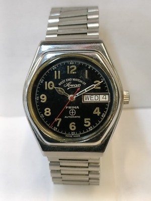 WEST END WATCH CO. SOWAR PRIMA AUTOMATIC PATINA BLACK DIAL SWISS MEN'S WORKING