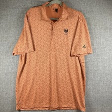 Adidas Polo Shirt Mens Large Floral Orange AOP Ultimate 365 Golf B2