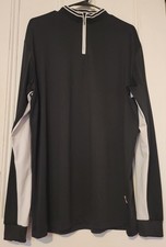 Burberry Golf XL Quarter Zip Sportswear Black And White Nova Check Trim
