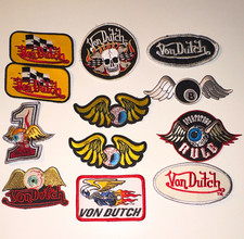 Vintage Style Von Dutch Patches Lot -12 Pc Used Cut-Offs Biker Trucker Hat Craft