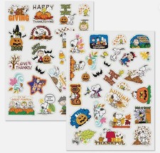 Peanuts Snoopy Charlie Brown Autumn Halloween Thanksgiving Themed Stickers 2 Pk