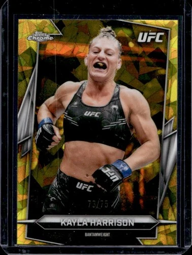 2026 Topps Chrome Sapphire UFC Kayla Harrison Yellow Refractor #/75
