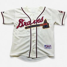 Rare Majestic Atlanta Braves Rookie Dansby Swanson #2 Jersey Vintage Style Sz L