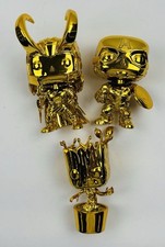 Lot of 3 Funko Pop Marvel Studios 10th Anniversary Gold Chrome Bobble Heads