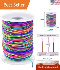 1Mm Stretchy Elastic Bracelet String - Rainbow Cord for Jewelry Making and Craft