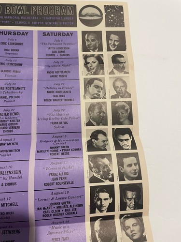 1961 World Famous Hollywood Bowl 40th Season Brochure Concerts & Music Stars - Bild 7 von 10