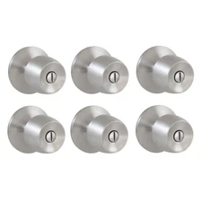 Brandywine Stainless Steel Bed and Bath Door Knob Contractor Pack (6-Piece)