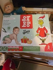 Hello Bello The Grinch Premium Diapers Size 2 74-Count /Huggies 192 wipes