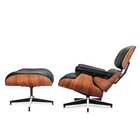 Large Eames Lounge Chair And Ottoman Footstool Cowhide Genuine Leather Armchair