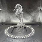 Vtg Waterford Crystal Seahorse Sculpture Figurine 7”  Etched Signature