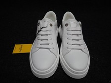 NEW Women's Valentino Alice Italian Leather Sneakers US7 White Grey SS38