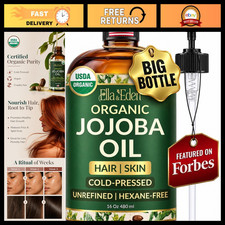 100 Pure Cold Pressed Organic Jojoba Oil for Hair, Skin Face - 16 oz
