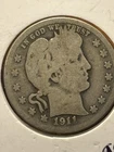 1911-S Barber Quarter 90% Silver US 25c Coin