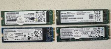 Lot of 4, M2 2280 SSD SATA Solid State Drives: 2x 128GB & 2x 256GB SSDs