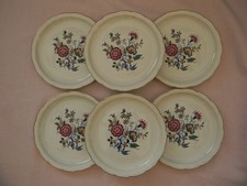6 assiettes plates en faïence DIGOIN SARREGUEMINES. Décor floral.