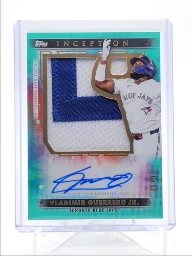 VLADIMIR GUERRERO JR. 2024 TOPPS INCEPTION JUMBO PATCH AQUA AUTO /50 Q1940