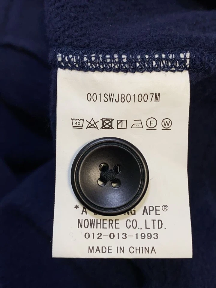 Cárdigan Suéter Azul Marino XXL Usado A BATHING APE Logo Apliques Foto 4 de 4