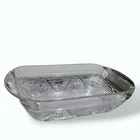 Vintage Anchor Hocking 1.5 Qt Ribbed Glass Loaf Pan Oven Proof Clear Bakeware