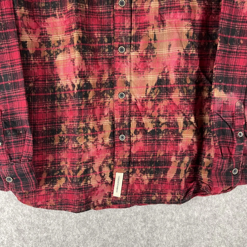 Camisa de franela Jachs Brawny para hombre XL a cuadros lavado ácido abotonada pesada al aire libre Foto 3 de 4