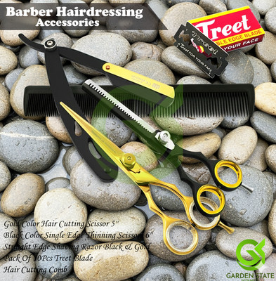 Classic Hairdressing Scissors Thinning Sharp Barber Salon Hair Shaving Razor Set