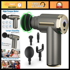 Deep Tissue Massage Gun for Pain Relief - 4 Heads, 6 Speeds, Portable Handheld M