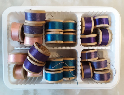 Lots Vtg Belding Corticelli Buttonhole Pure Silk Twist Thread Spools Fly Fishing