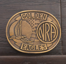 NRA Golden Eagles Belt Buckle - Made in USA - 3" x 2-1/4"