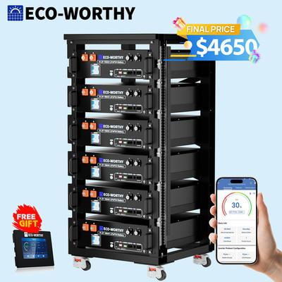 ECO-WORTHY 30.72kWh 6Pack 48V 100AH Lithium LiFePO4 Battery UL1973&UL9540A CEC