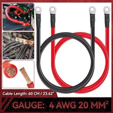 4AWG Gauge Battery Inverter Positive Negative Cables Set Pure Copper For RV Car